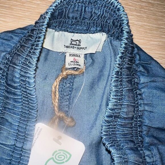 Thread & Supply Chambray Denim Joggers Tencel Sustainable Fabric Lightweight XS - Picture 4 of 16